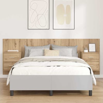 vidaXL - Hoofdeinde - Met - Kast - 3 - st - Artisan - Eiken - Bewerkt - hout