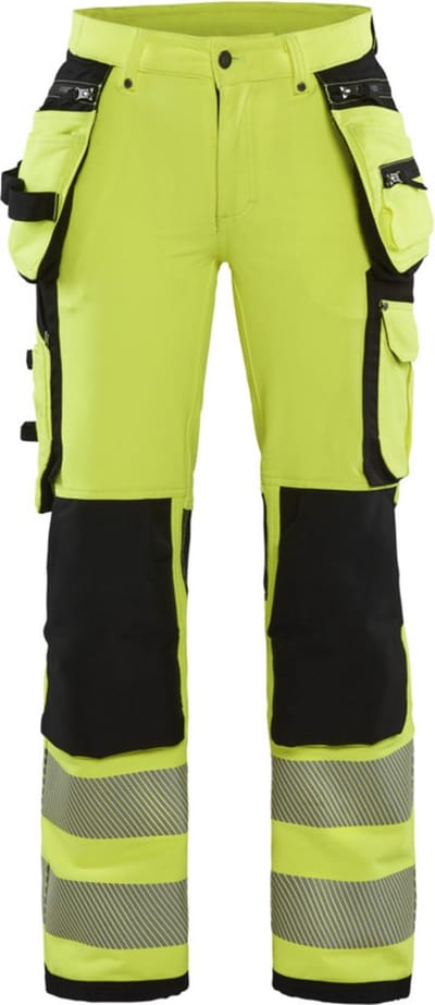 Blaklader Dames High Vis 4-weg stretch werkbroek 7197-1642 - High Vis Geel/Zwart - C34