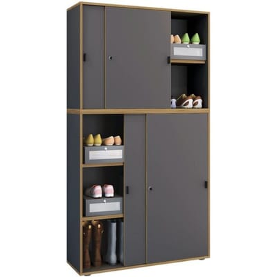Houten kantoorkast Dossierkast Kantoormeubilair Kast Salia 5-voudig breedte 100 cm schuifdeuren