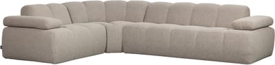 WOOOD Mojo Hoekbank Links - Bouclé - Beige Melange - 74x310x230