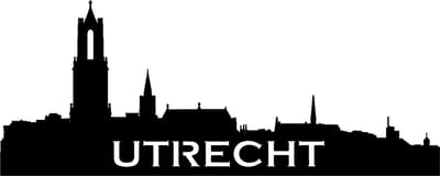 Houten Skyline Utrecht – Wanddecoratie/Muurdecoratie 38x15 cm – Domtoren – Zwart