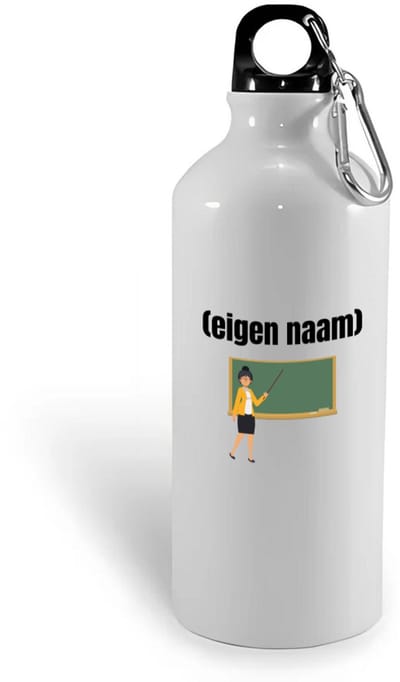 Hacebo® - docent met krijtbord met eigen naam waterfles - Docent - leraren - jufvrouw - cadeau - verjaardag - kado - water fles - 400ML
