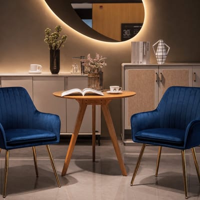 Eetkamerstoelen - Set Van 2 - Eettafelstoel - Eetkamerstoel - Keukenstoel - Metalen Poten - spons met hoge dichtheid - leer - Draagvermogen 150KG - Zwart