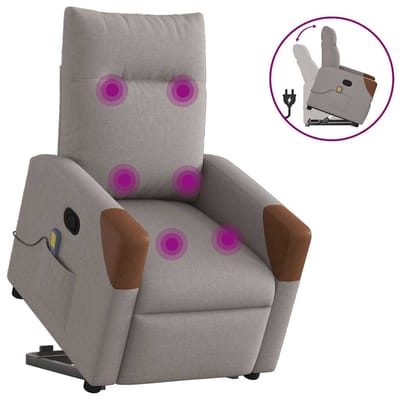 vidaXL - Sta-op-massagestoel - verstelbaar - stof - taupe