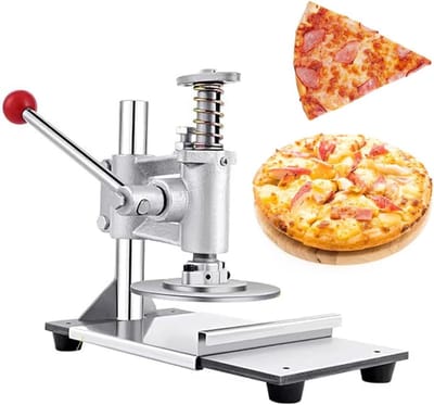 Pizzadeeg Persmachine - Deegroller Tortilla - Deeg Vormgeven - Handmatige Bediening - 12-16 cm Plaat - Zilver