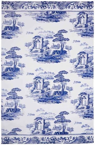 Theedoek - Blue Italian Spode - Katoen blauw en wit