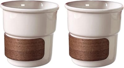 Isolerende keramische koffiemok met sleeve, 220ml latte beker, minimalistisch wit, magnetron- en vaatwasserbestendig - ideaal voor warme dranken en dagelijks gebruik