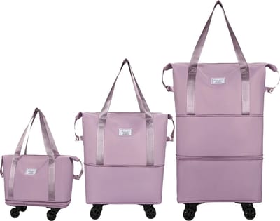 Avoir Avoir®-Opvouwbare Reistassen-Lichtpaars-Oxford-80x54x23cm-Waterbestendig-Duurzaam-Ruime Inhoud-Gemakkelijk Vervoer-Zelfs Vol-Opvouwbaar Ontwerp-Ritssluiting-Casual Stijl-Voor Vrouwen