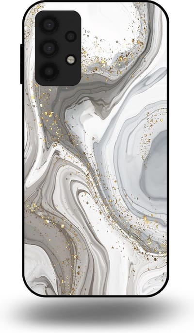 Smartphonica Telefoonhoesje geschikt voor Samsung Galaxy A32 5G met marmer opdruk - TPU backcover case marble design - Zilver geschikt voor Samsung Galaxy A32 5G