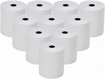 Thermo papierrollen voor kassasystemen en POS, 57 mm x 26 m, vervangingsrollen voor bonprinters en rekentellers, 10 stuks