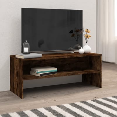 vidaXL - Tv-meubel - 100x40x40 - cm - bewerkt - hout - gerookt - eikenkleurig