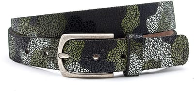 Dames riem leger look print - 3 cm breed - Leer - Jeans riem - Casual - Maat 95