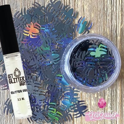 GetGlitterBaby® - Spinnen Chunky Festival Glitters Sterretjes voor Lichaam en Gezicht / Halloween Carnaval / Gel Glitterlijm Huid lijm / Bio Biodegradable Biologische Face Body Glitter + Glittergel Huidlijm