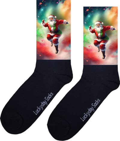 Kerstman - Verjaardag cadeau - Grappige sokken - Kleur sokken - Leuke sokken voor heren en dames - Moederdag - Vaderdag - Cadeau voor hem en haar - Kerstcadeau - Vrolijke sokken - Valentijns cadeau - Beterschap - holiday Socks - Maat 37-44