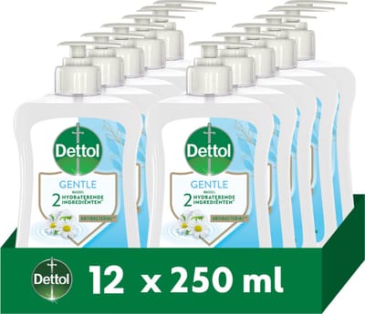 Dettol Handzeep Kamille & Katoenbloesem (Gentle) 12 x 250ml - Antibacterieel - Voordeelverpakking