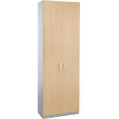 Schäfer Shop  Genius Vleugeldeurkast TETRIS SOLID, stalen romp, 6 ordnerhoogten, B 800 mm, afsluitbaar, esdoornpatroon/blank aluminium