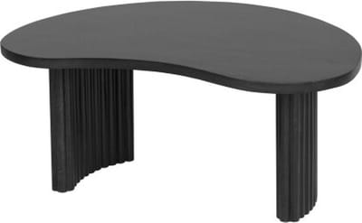 Salontafel Firenze Boonvorm Massief Mangohout Zwart 85x60x37 cm - Moderne Organische Woonkamertafel - Unieke Zwarte Houten Salontafel - Stijlvolle bijzettafel - Handgemaakt Design