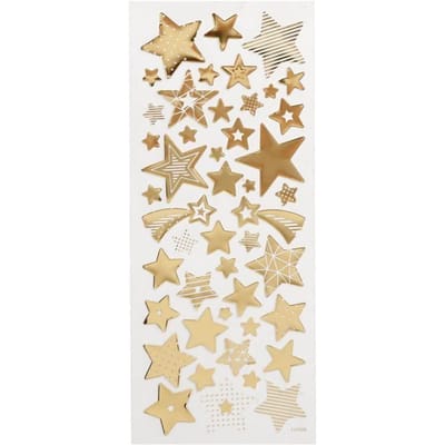 Stickers Goud - Kerst Stickers - Gouden Feestelijke Stickervellen - Zelfklevende DIY Plakstickers - Scrapbooking & Decoratie - 10x23 cm