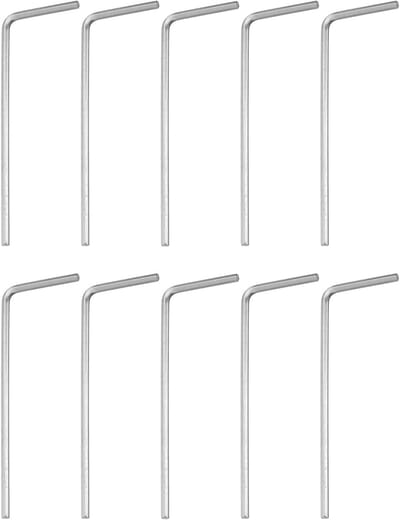 20 stuks 1/16 inch inbussleutel met platte kop, SAE 45# koolstofstaal, L-vorm, schroefsleutel, reparatiegereedschap voor thuis, fiets, motorfiets, reparatie, zilver