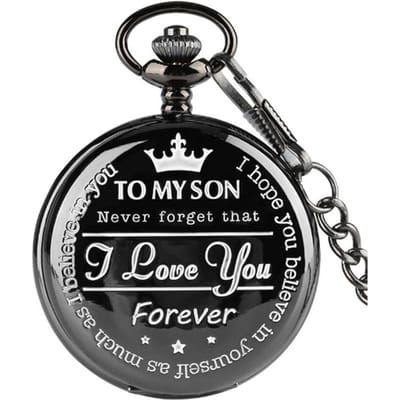 Mode cadeau Flip Quartz zakhorloge cadeaus voor zoon kinderen nek dragen medaillon charme wijzerplaat geschenken