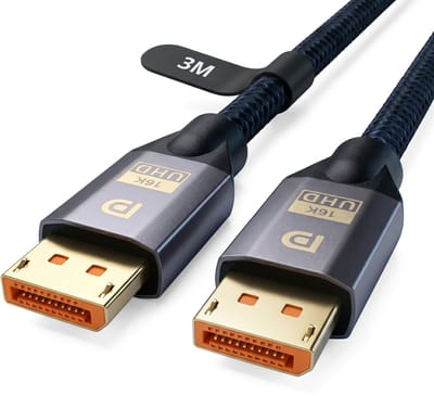 DisplayPort Kabel 2.1 - 16K@60Hz/8K@120Hz/4K@144Hz - DisplayPort naar DisplayPort - DP kabel - 3 meter