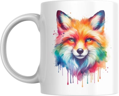 Mok – Vos Watercolor | Kleurrijke Dierenmok | Cadeau voor Natuurliefhebbers