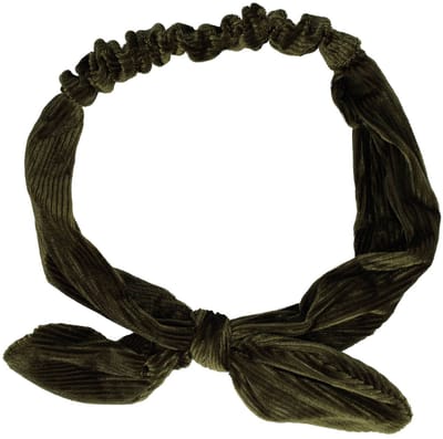 Haarsoires Haarband Knoop – Strikje met IJzerdraad – Velvet Ribstof – Groen