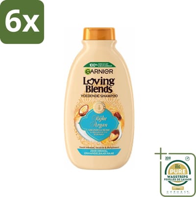Garnier Loving Blends Rijke Argan Shampoo 300 ml - Voordeelverpakking - 6 stuks - Droog haar - Onhandelbaar haar