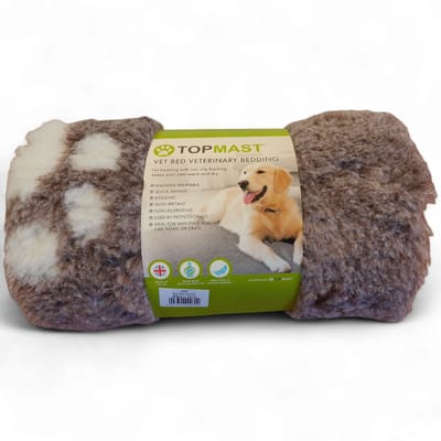 Topmast VetBed "Big Paw Brown" – 100 x 75 cm – Antislip & Hypoallergeen