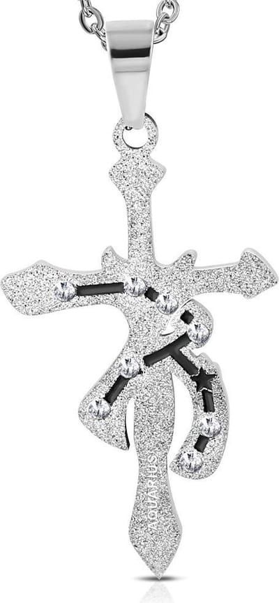Montebello Ketting Waterman - 316L Staal - Horoscoop - 30x50mm - 60cm