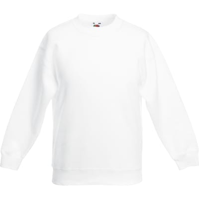 Fruit Of The Loom Kids Unisex klassieke 80/20 set-in sweater (Wit)