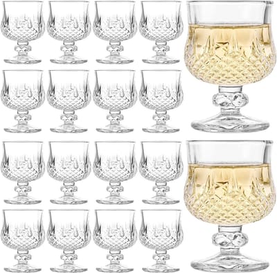 Set van 18 transparante shotglazen van 45ml voor Tequila, Brandy en Sherry - Vintage liqueur glazen voor feestjes en evenementen