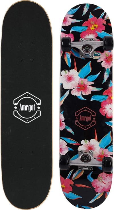 Complete Skateboard 80x20 cm voor Beginners, Kinderen en Volwassenen, 7-Laags Esdoornhout