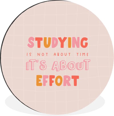 WallCircle - Wandcirkel - Muurcirkel - Quote - Studenten - Tijd - Aluminium - Dibond - 30x30 cm - Binnen en Buiten
