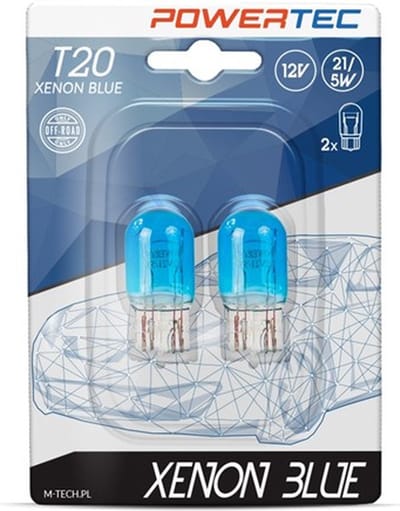 Powertec W21/5W T20 7443 Xenon Blue 12V Lampen – Set van 2
