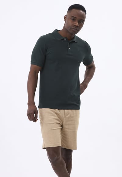 Felix Hardy Polo Shirt Korte Mouw Katoenen Pique Heren Donkergroen - M