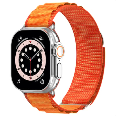 Nylon bandje - Geschikt voor Apple Watch 1, 12, 2, 3, 4, 5, 6, 7, 8, 9, 10, 11, SE, Ultra (2 / 3) - 44/45/46/49 mm - Oranje