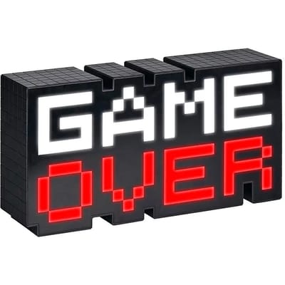 Paladone - Game Over Licht - Zwart/Wit - 30 cm