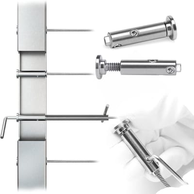 Kabelreling Kit - Spanschroef Spanner - Terrasondering Beveiligen - Volledig Onzichtbaar - 1/8 Inch - Zilver