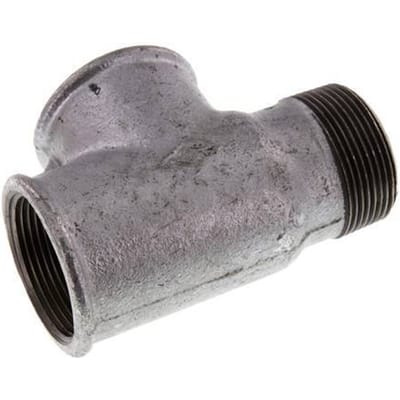 R 1 1/2'' x Rp 1 1/2'' M/F Verzinkt Gietijzeren T-stuk 25 Bar - FL3T-MF-IZ-112R
