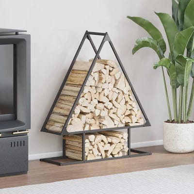 vidaXL - Brandhoutrek - 80x25x90 - cm - koudgewalst - staal - zwart