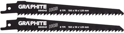 Graphite - Reciprozaagblad - Hout & MDF - 150mm - 6 Tanden