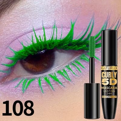 5D Neon Groene Mascara Waterproof – Volume Mascara voor Lange en Gekrulde Wimpers – Langhoudende Wimpermascara