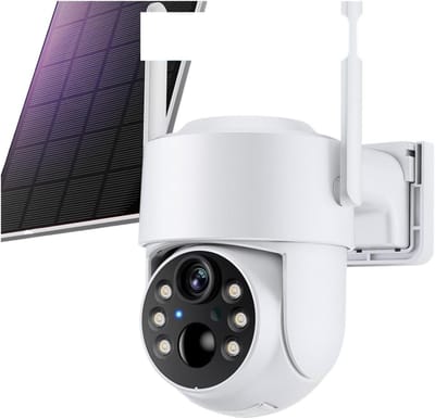 Draadloze Buiten Camera - Solar Camera Beveiliging - Huis Beveiligen - Op Zonne-energie Oplaadbaar - 1080P 128GB - Wit