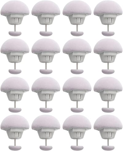 Daity Dekbedclipset (16-delig) - dekbedclips - dekbedknopen - dekbedbevestigingsclips - dekbedovertrekclips - ronde bevestigingsclips in de vorm van een paddenstoel (met knopen) - dekbedbevestigingsclips voor de slaapkamer - antislip (grijs)