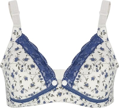 Comfortabele Borstvoedingsbh van Katoen voor Zwangere Vrouwen - Ideaal voor Borstvoeding en Materniteit (Blauwe Appelgebak)