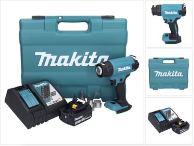 Makita DHG 181 RG1K accu-heteluchtpistool 18 V 150 - 550 °C + 1x accu 6,0 Ah + oplader + koffer
