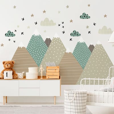 Kinderstickers van Scandinavische bergen, Giska, 100 x 150 cm