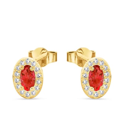 Juwelier Zwartevalk 14 karaat gouden oorbellen met zirkonia - 12.395-R