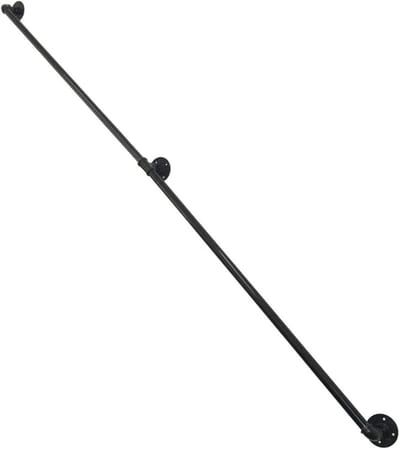 Stevige Leuning - Trapleuning Kit - Veilige Ondersteuning - Smeedijzer Constructie - 80cm Lengte - Zwart